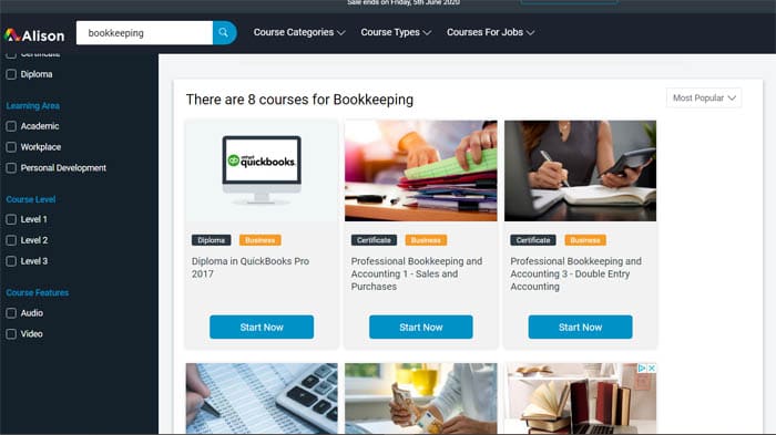 Alison Free Online Courses Bookkeeping