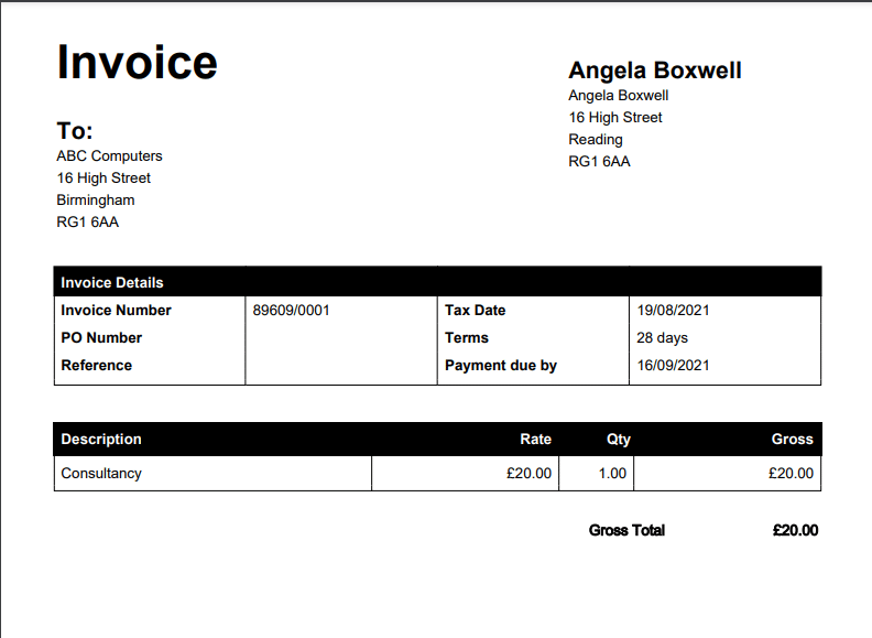 Crunch Sales Invoice Template Example