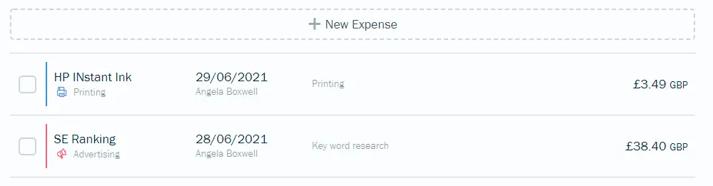 Adding expenses to FreshBooks