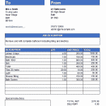 Job Estimate Template Example for goods and services