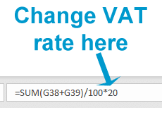 PO Template VAT rate